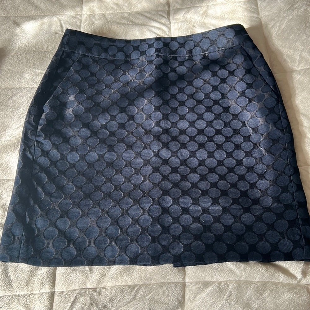 Navy, circle design J Crew skirt